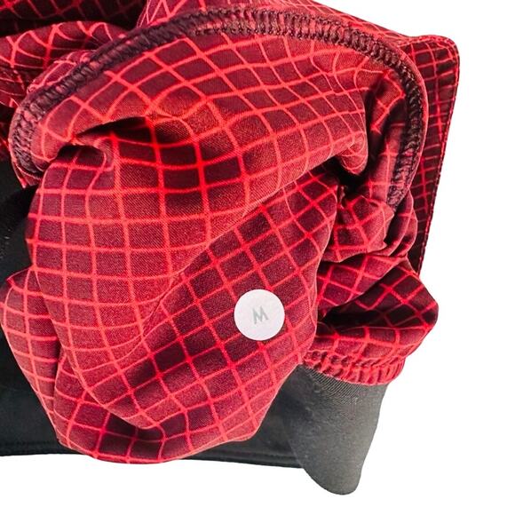 Lululemon Men's T.H.E. Shorts Red Check Size Medium Unlined 10" Inseam Run Gym - Picture 5 of 6